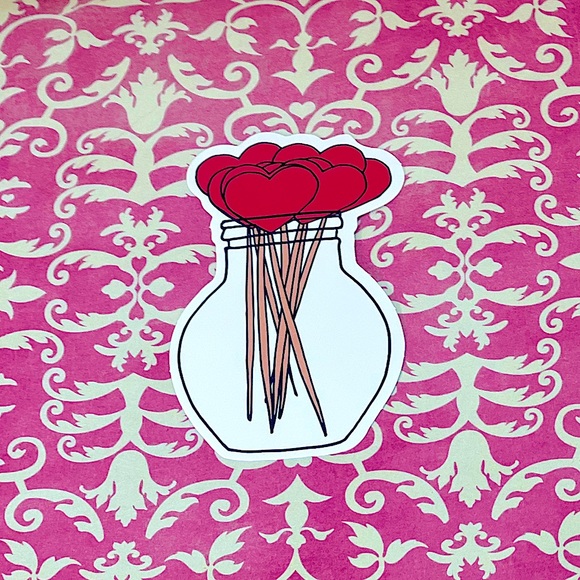 Heart Sticks Cute Lovey Sweetheart Love You Valentines Sweet Sticker - Picture 1 of 4